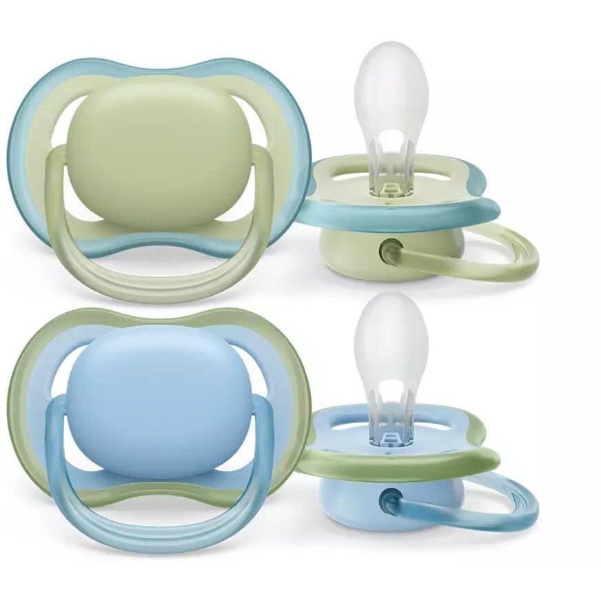 Suzeta Ultra Air 0-6luni 2buc Silicon Ortodontica Fara BPA Albastru/Verde