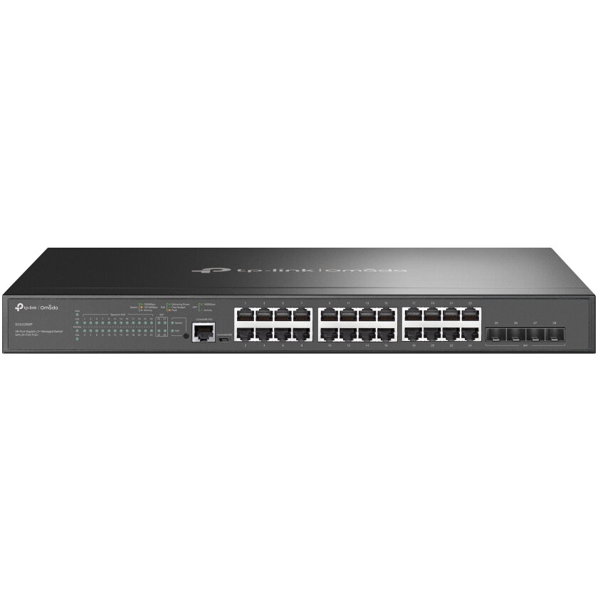 Switch 28-Port Poe+ Gigabit L2 Managed with 24-Port Poe+ Negru