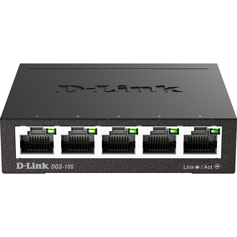 Switch DGS-105 5 Porturi Gigabit Buffer 128KB Compact Negru