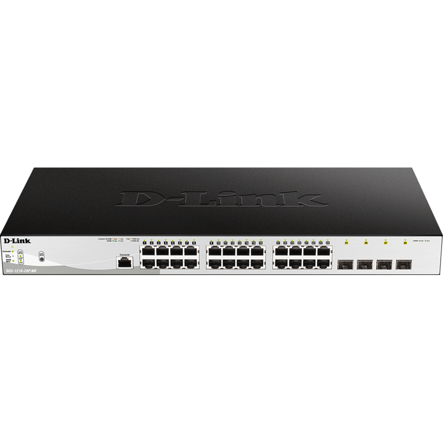 Switch DGS-1210-28P/ME 24x 10/100/1000BASE-T PoE 4x SFP Negru
