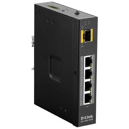 Switch DIS-100G Industrial Railmount Gigabit 4x RJ-45 1x SFP PoE+