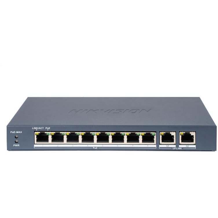 Switch DS-3E0310P-E/M(B) 8 Porturi 10/100Mbps PoE 2x RJ-45 Gigabit Gri