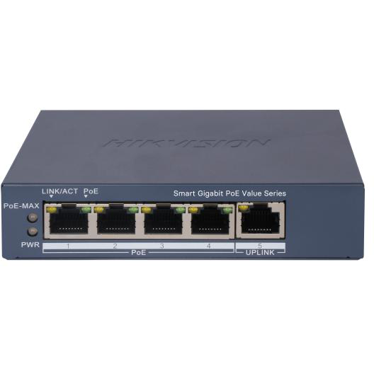 Switch DS-3E1505P-EI/M, 4 × Gigabit PoE port Managed Gri