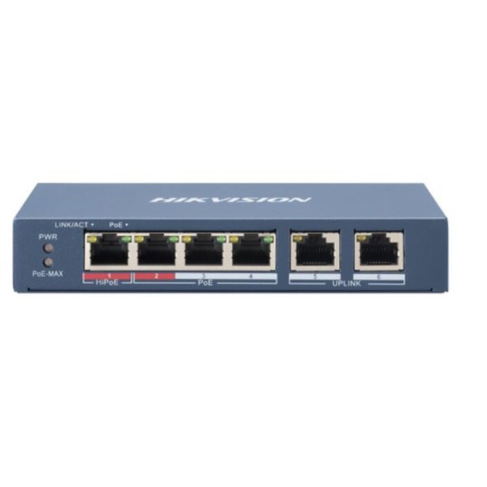 Switch POE DS-3E0106HP-E 6-PORTOWY Gri