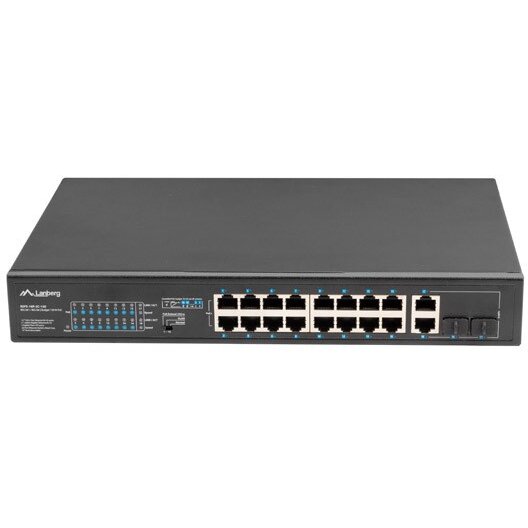 Switch Rack 19 POE+ 16x 100MB 150W Negru