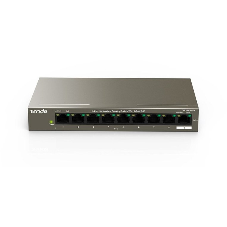Switch TEF1109P-8-63W 9 x 10/100Mbps 8 x PoE