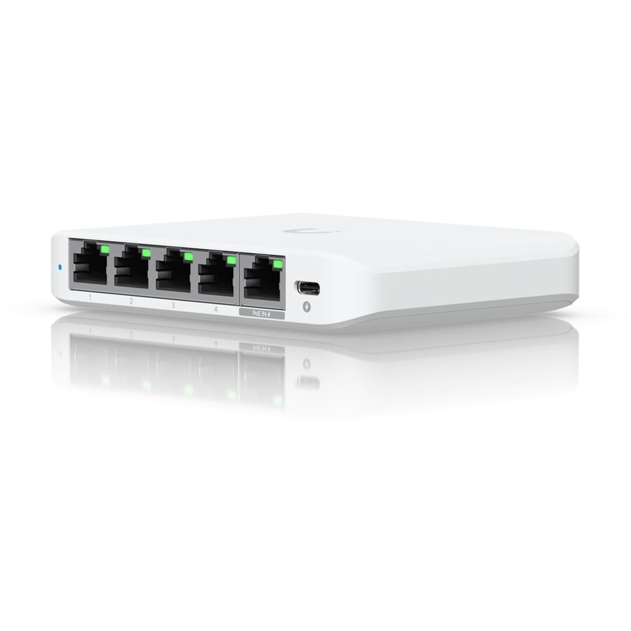 Switch UniFi Flex Mini 2.5G Managed 2.5G Ethernet (100/1000/2500) Power over Ethernet (PoE) Desktop Alb
