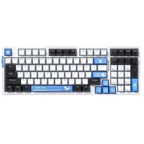 Tastatura Gaming V98 Pro Arctic Fox Limited Edition Layout US Alb/Albastru