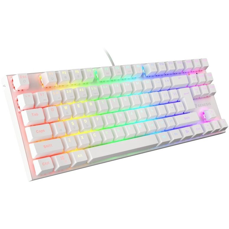 Tastatura THOR 303 TKL RGB Mecanica Gaming Brown Switch Alb