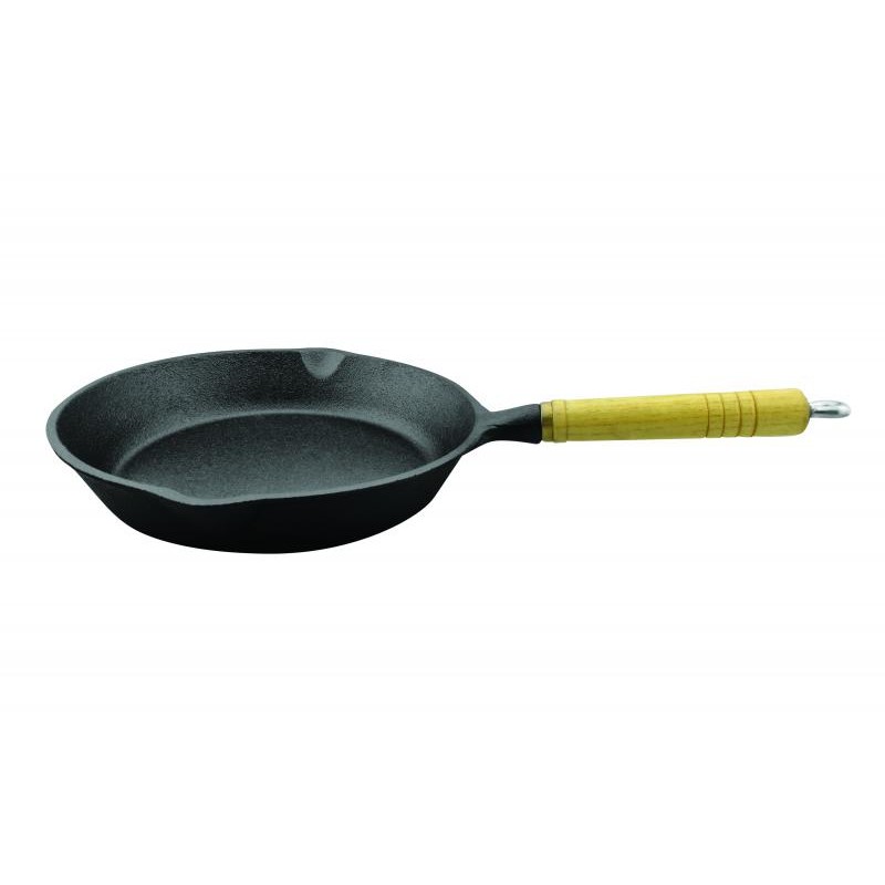 Tigaie 23 cm Fonta pura Maner din lemn