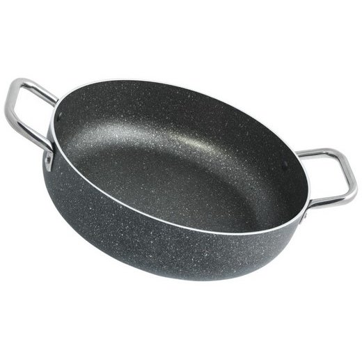 Tigaie antiaderenta inalta cu doua manere Granit Pepita 30 cm