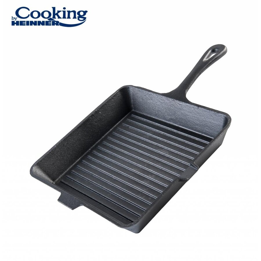 Tigaie Grill 25x4.7CM Fonta Pura Negru