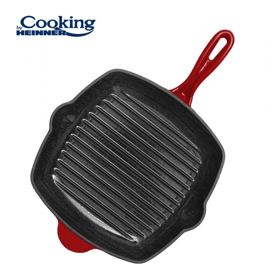 Tigaie Grill Red Line 26.5x4.5CM din Fonta Emailata Rosu