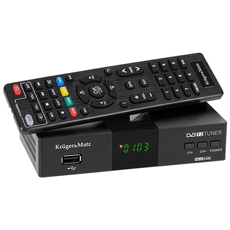 Tuner DVB-T2 KM0550D HDMI 1.3 Telecomanda Negru