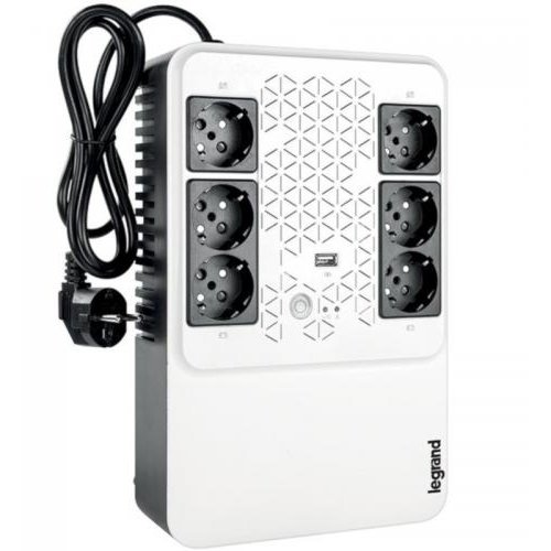 UPS Multiplug 600VA Black White