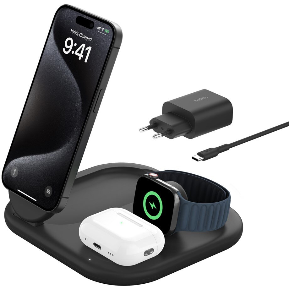  BoostCharge Headphones, Smartphone, Smartwatch Black USB Wireless charging Fast charging Indoor