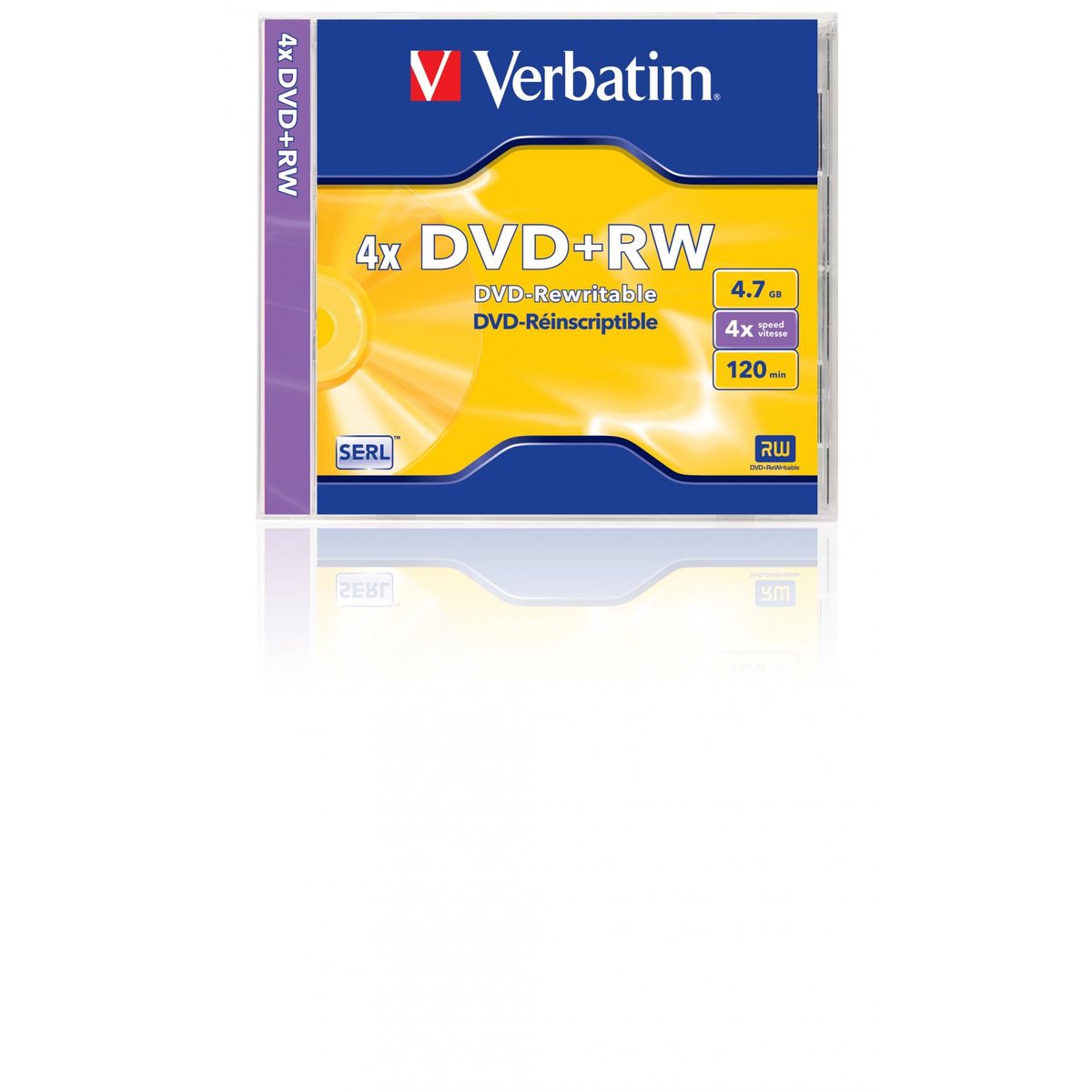  DVD+RW SERL 4.7GB 4X MATT SILVER SURFACE Jewel Case