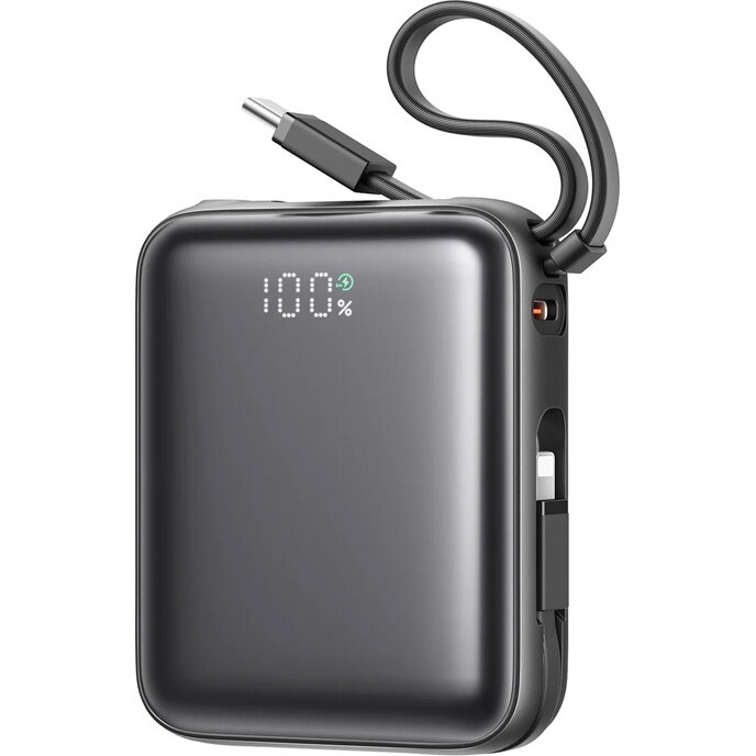  JR-PBF27 22.5W Mini Power Bank with Dual Cables 10000mAh (Black)