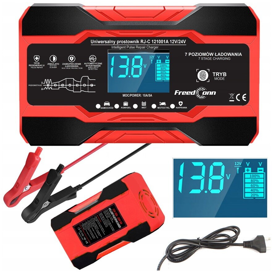  RJ-C 121001A 12V, 10A /24V 5A battery charger