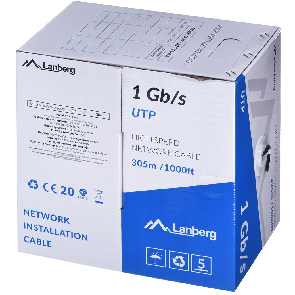  UTP CABLE 1GB/S 305M WIRE CCA BLACK