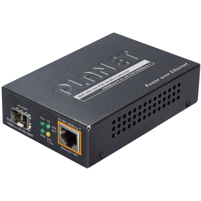 1000Base-X to 10/100/1000Base-T PoE (mini-GBIC, SFP)