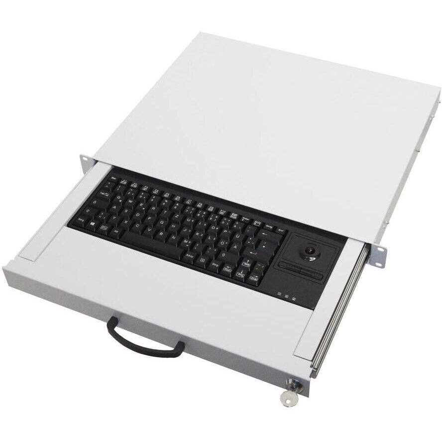 19 Rack 1U Tastatur DE Trackball PS2&USB Gri