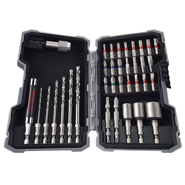 2607017328 - Set accesorii insurubare si burghie metal, 35 bucati