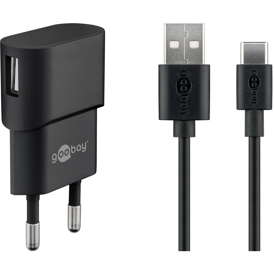 45298 USB-C™ Charger Set (5 W), cable 1 m, Black
