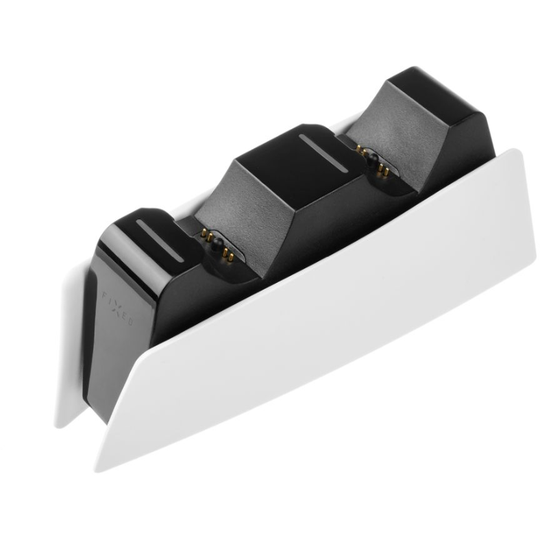 Accesoriu gaming FIXED Dual Charger Stand for PS5 controller, black and white