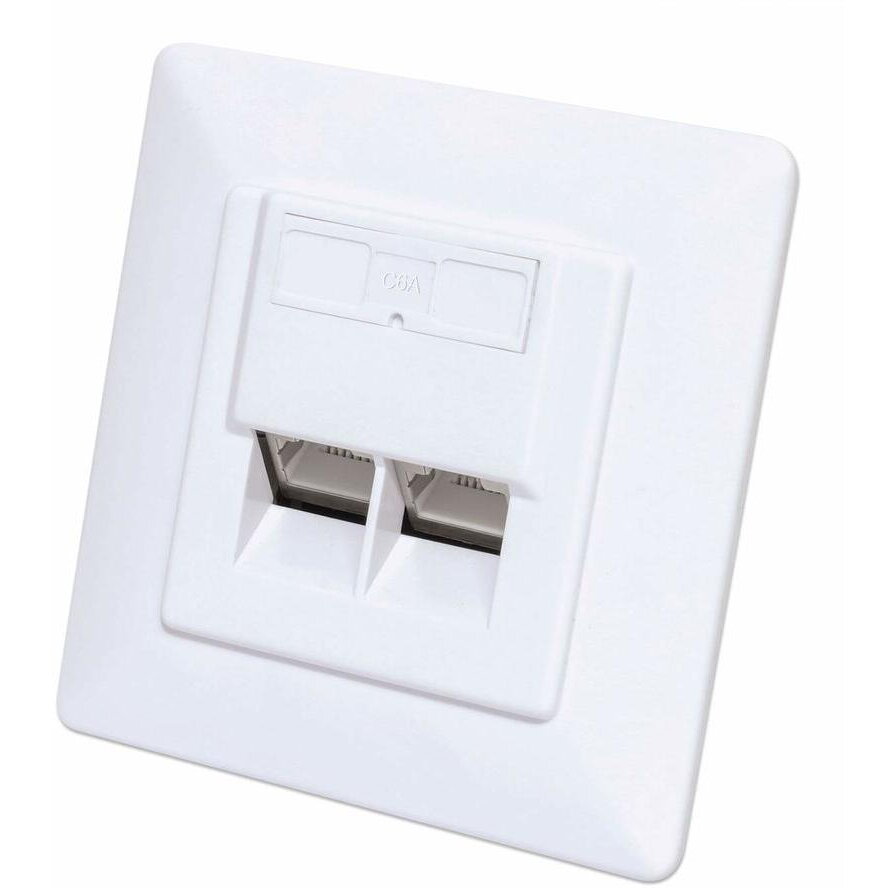 Accesoriu Retea  2-Port Cat6 10G RJ45-Unterputzdose STP Alb