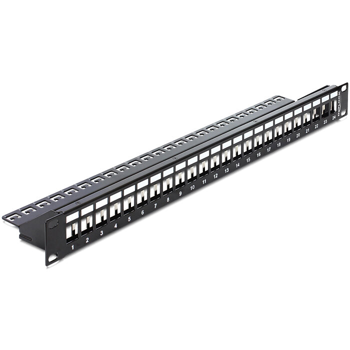 Accesoriu Retea 43277 19″ Keystone Patch Panel 24 Port black