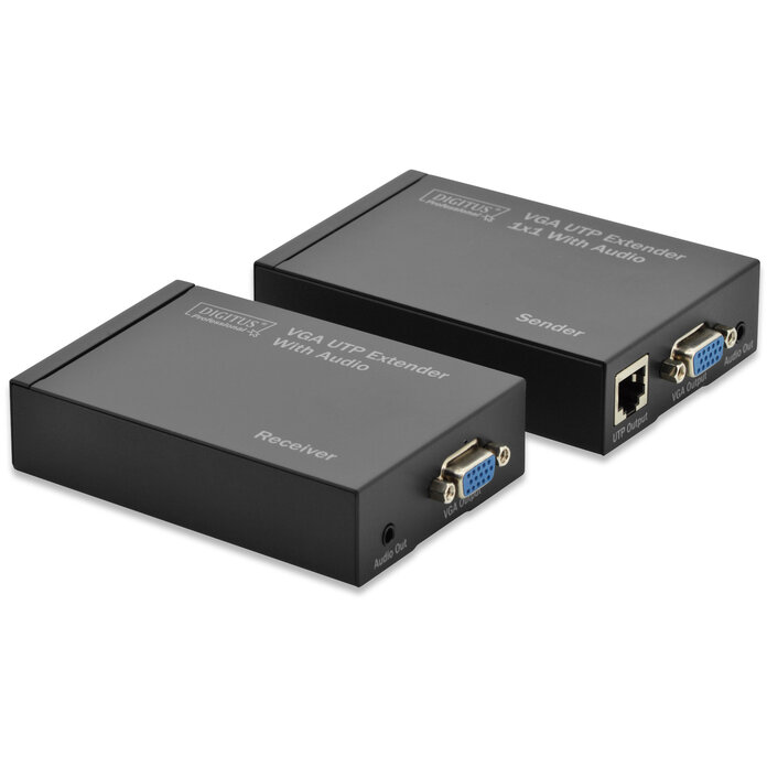 Accesoriu Retea DIGITUS VGA-UTP Extender 300m Station/Receiver Kit 1920x1200 incl. AC Adapter