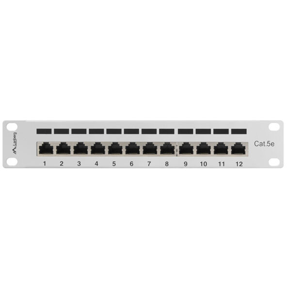 Accesoriu Retea Lanberg Patch Panel 10'', 12 port 1U, cat.5e, gray