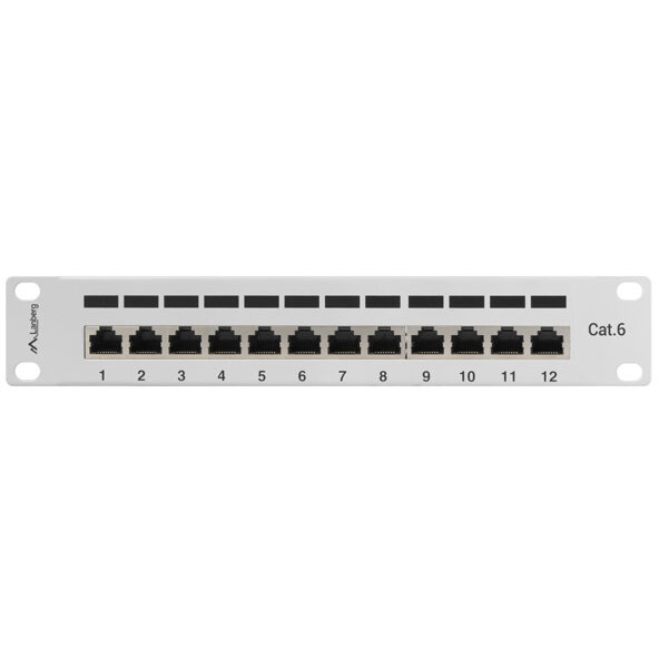 Accesoriu Retea Lanberg Patch Panel 10'', 12 port 1U, cat.6, grey