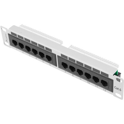 Accesoriu Retea Lanberg Patch Panel 10'', 12 port 1U, cat.6, grey