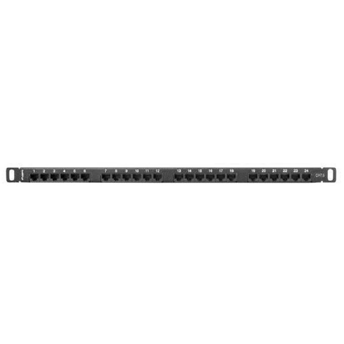 Accesoriu Retea Lanberg Patch Panel 24 port 0.5U, cat. 6, black
