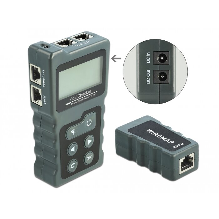 Accesoriu Retea LCD cable tester RJ45/PoE/DC