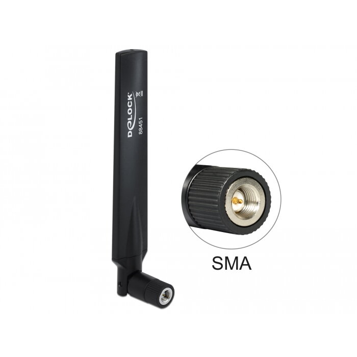 Accesoriu Retea LTE Antenna SMA plug 1 - 4 dBi omnidirectional with tilt joint black