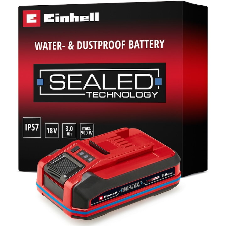 battery Power-X-Change Plus 18V 3.0Ah SEALED (red/black, IP57, waterproof, short circuit protection)
