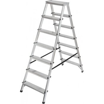 Aluminium Stepladder, double sided 7 steps, 1.46 m, durable up to 150 kg
