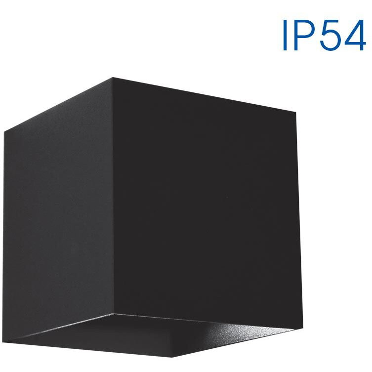 Aplica LED SQUARE STARK, 6W, 180 lm, lumina neutra (4000K), 120°, IP54, 100x100x100mm, 15000h, aluminiu, -25÷+40°C, Negru