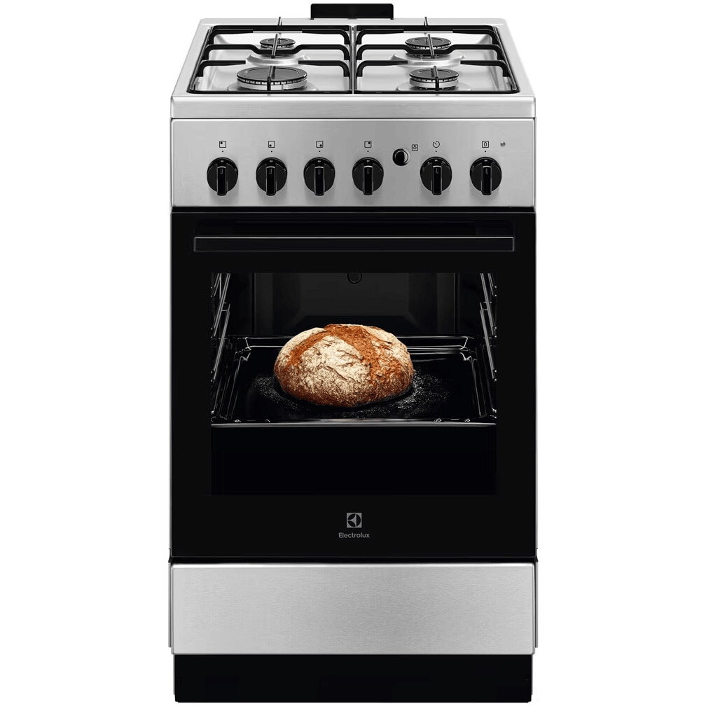 Aragaz LKG504012X Gaz 4 Arzatoare Aprindere Integrata Plita si Cuptor  Autocuratare Catalitica Grill Rotisor 50cm Inox