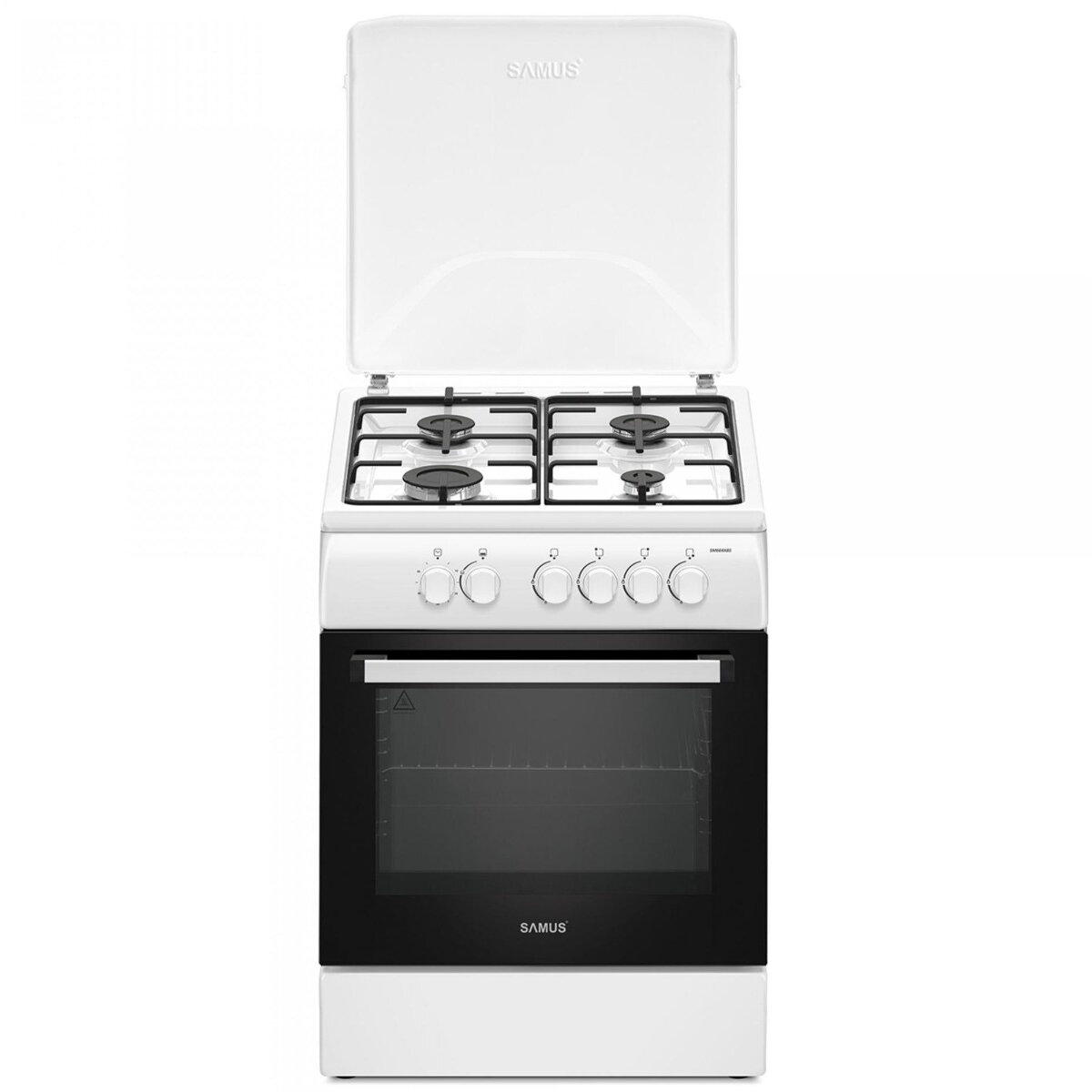 Aragaz SM664ABS Plita + Cuptor 4 Arzatoare Duze GN Alb