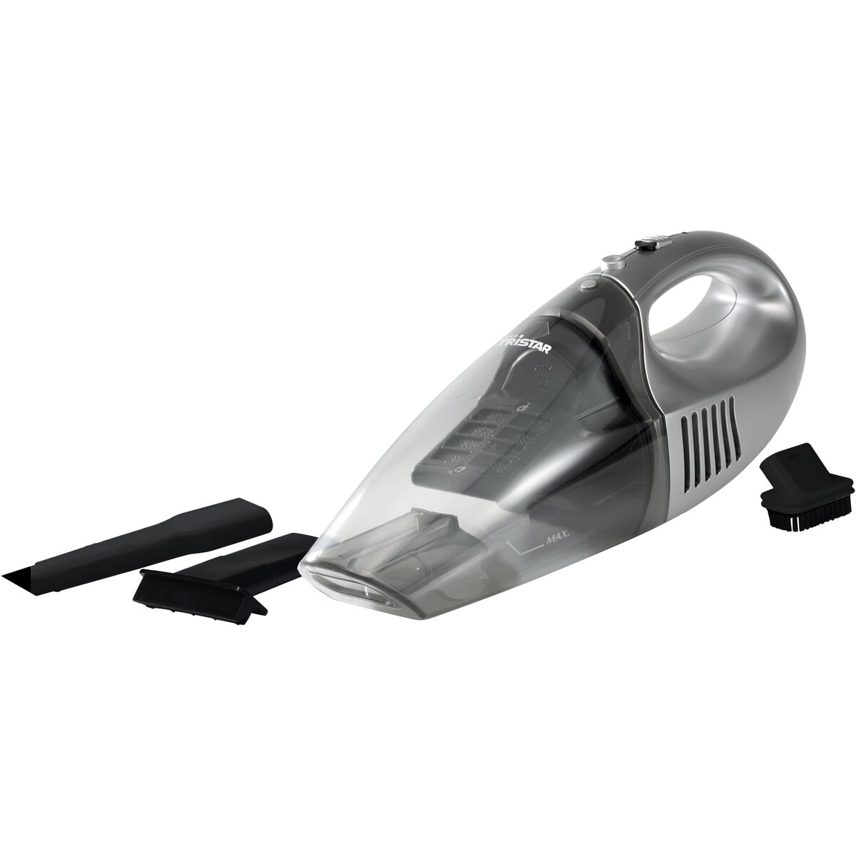 Aspirator Tristar KR-2156 Dust buster, Dry and Wet vacuum, 0.5L capacity, Washable filter, Cordless use 15 min, 7.2 V, Grey