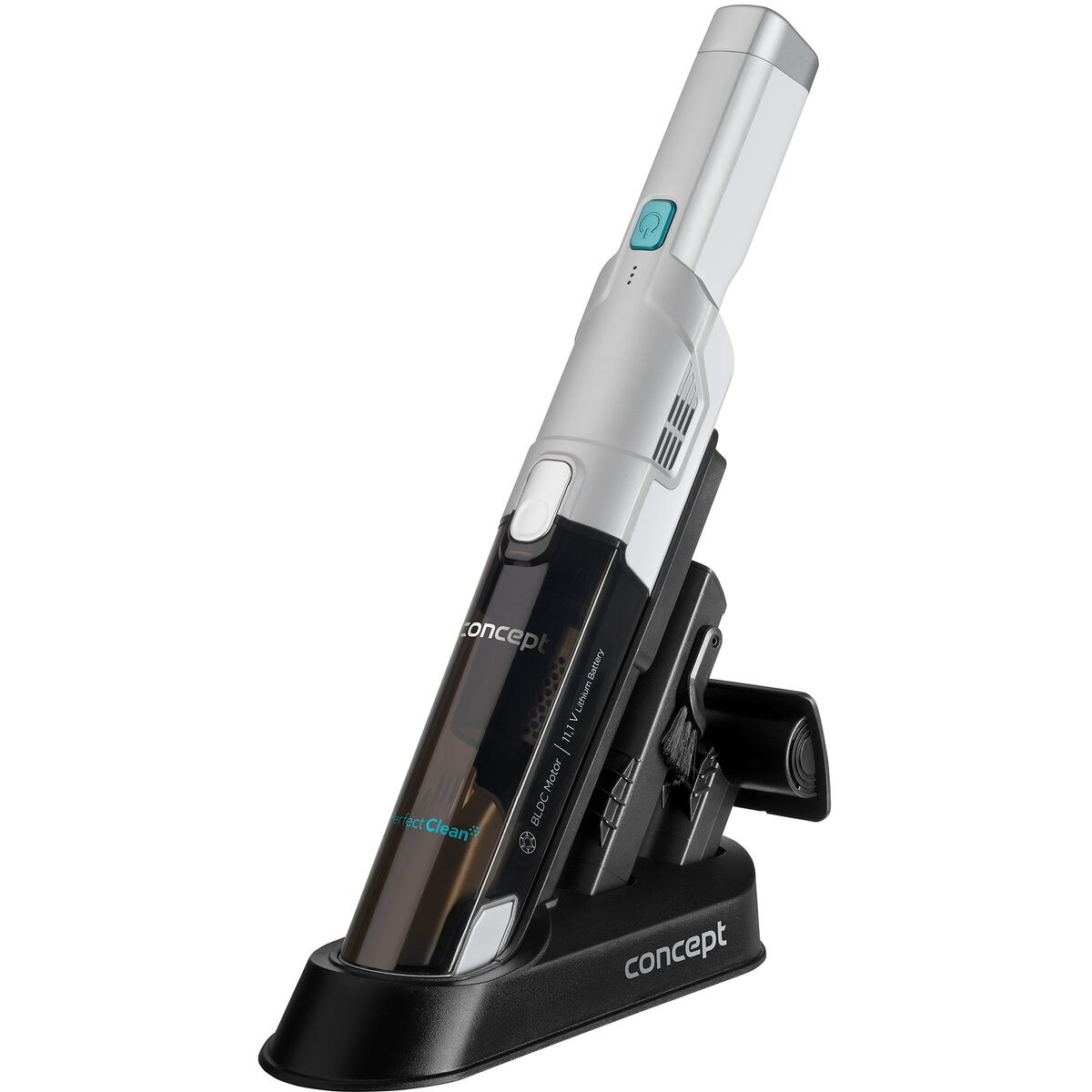 Aspirator VP4420, 90W, 11,1 V,BLDC Motor , 0.25 l, 2 niveluri putere, 2200mah, li-Ion, filtru HEPA13, Autonomie 21 min,Putere de absortie 14 kPa, Accesoriu pentru masina, Argintiu