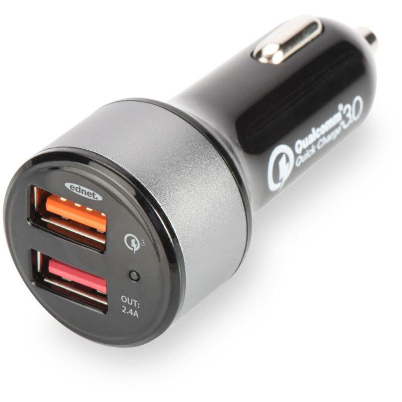Auto, 2x USB, Black, tehnologia Quick Charge 3.0