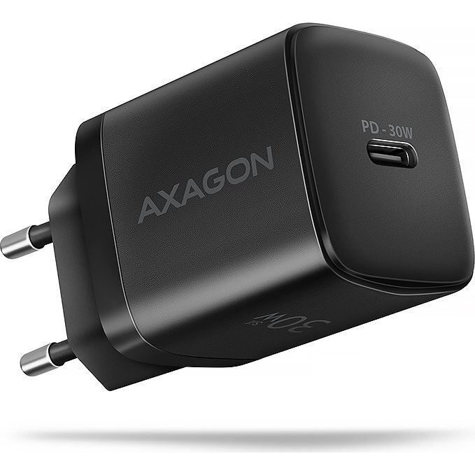 AXAGON ACU-PD30 Sil Wall charger 30W, 1x port USB-C, PD3.0/PPS/QC4+/SFC/AFC/Apple, black