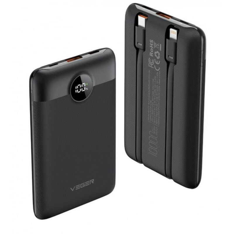 Baterie externa C11, 10000 mAh, 1x USB-C, 1x Lightning, 22.5W