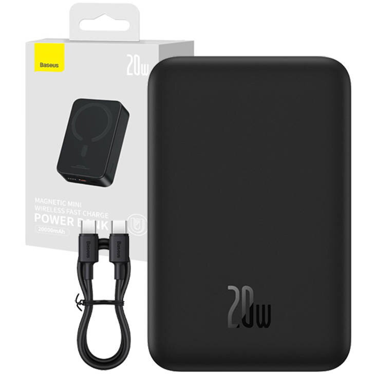 Baterie Externa Magnetic Mini 20000mAh 20W MagSafe (negru)