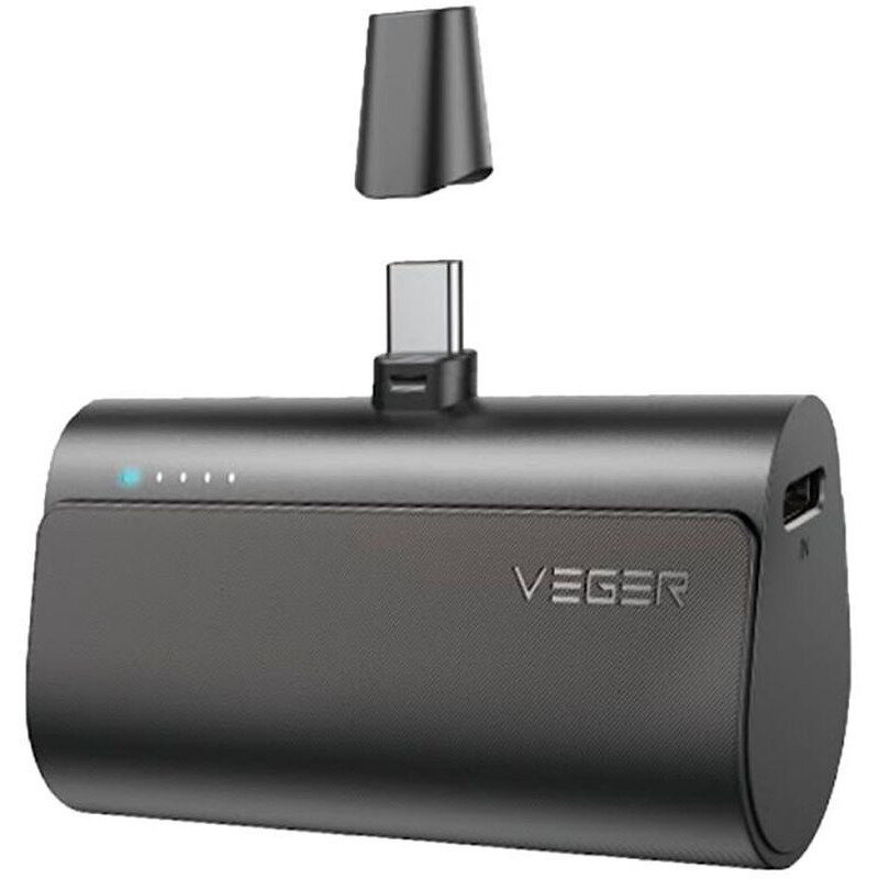 Acumulator Extern Mini Plug On W0556 1x UBS-C 5000mAh Negru